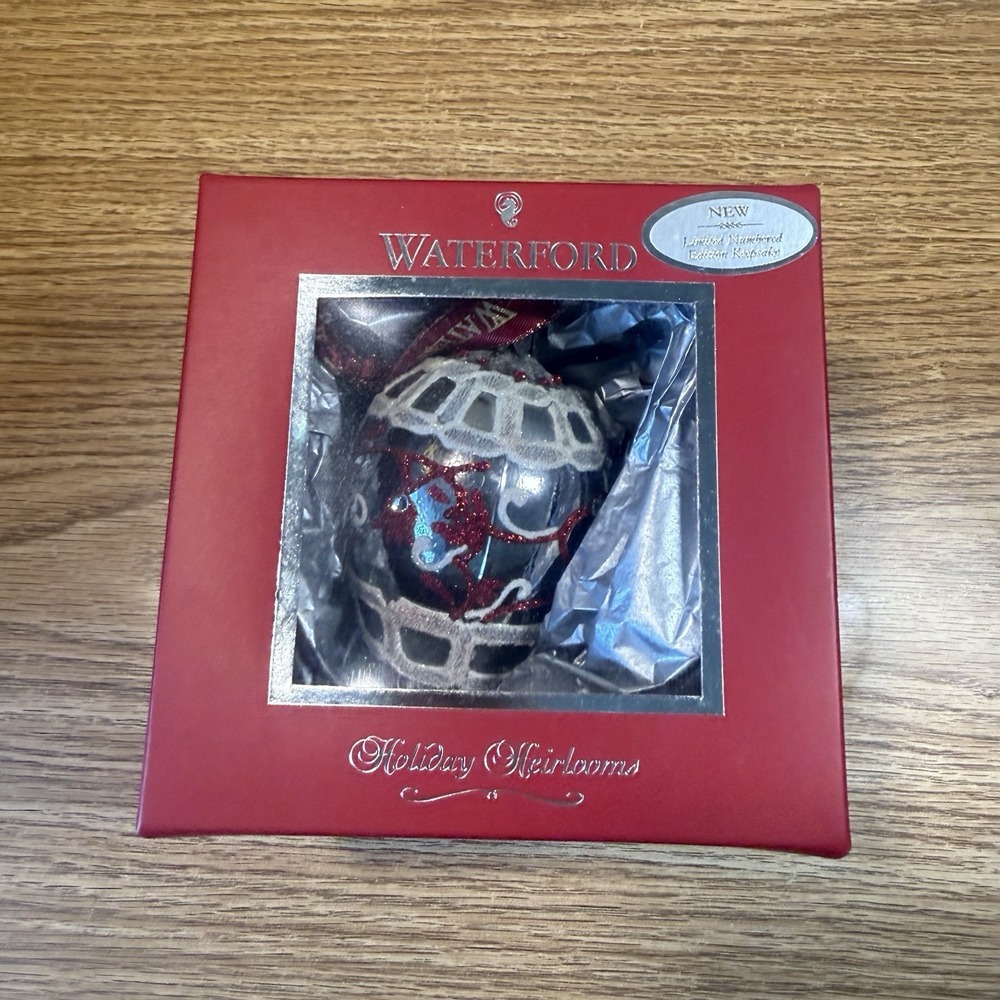 Waterford Crystal Holiday Heirlooms Pewter Damask Egg